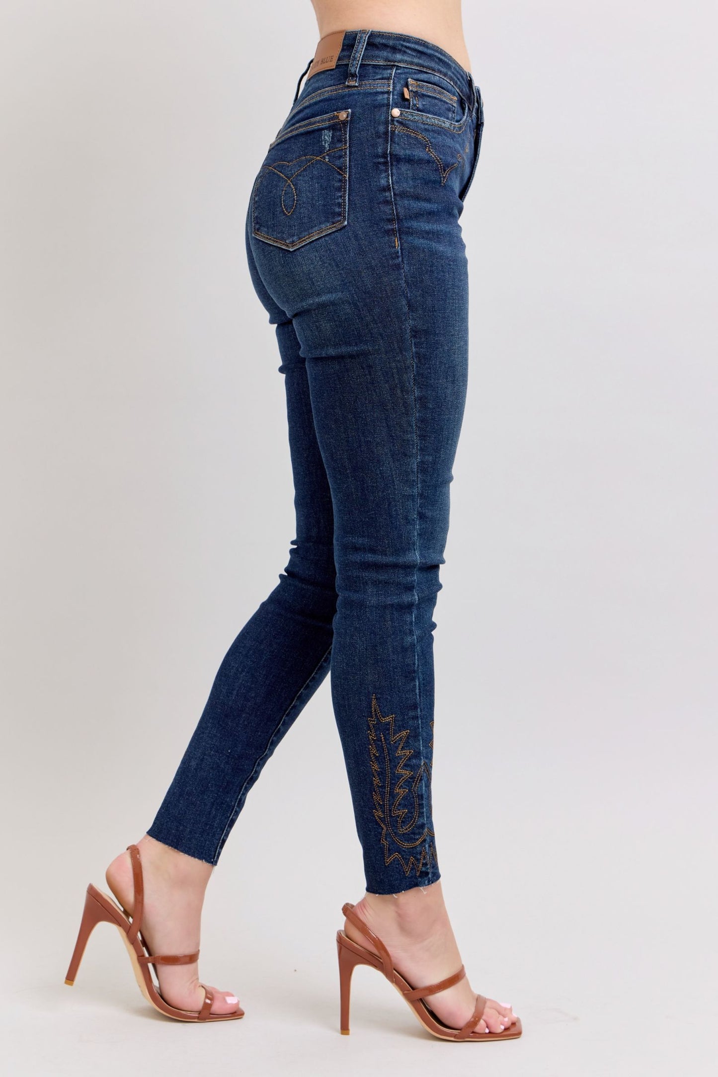 Judy Blue Full Size Embroidered High Rise Skinny Jeans Plus Size - LaTezza Online Shop