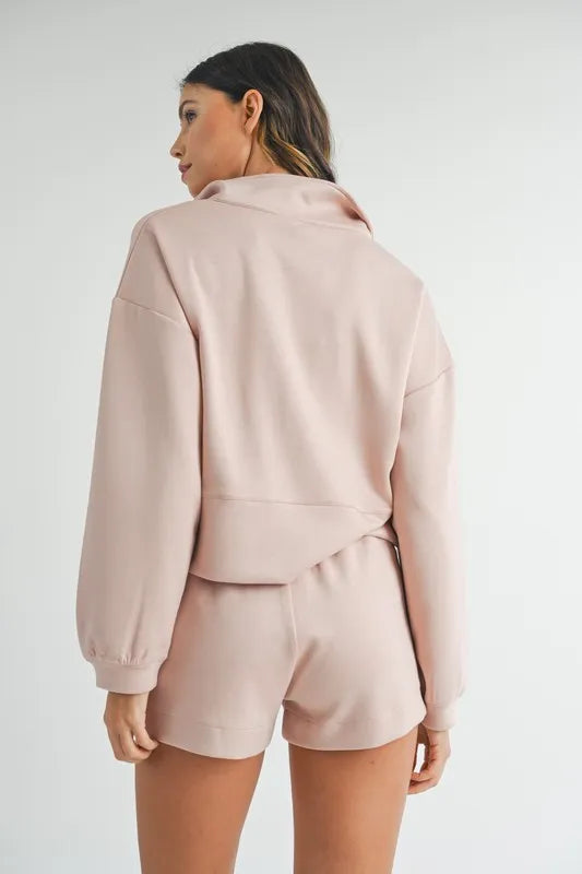 MABLE Half Zip Sweatshirt and Shorts Set - LaTezza Online Shop