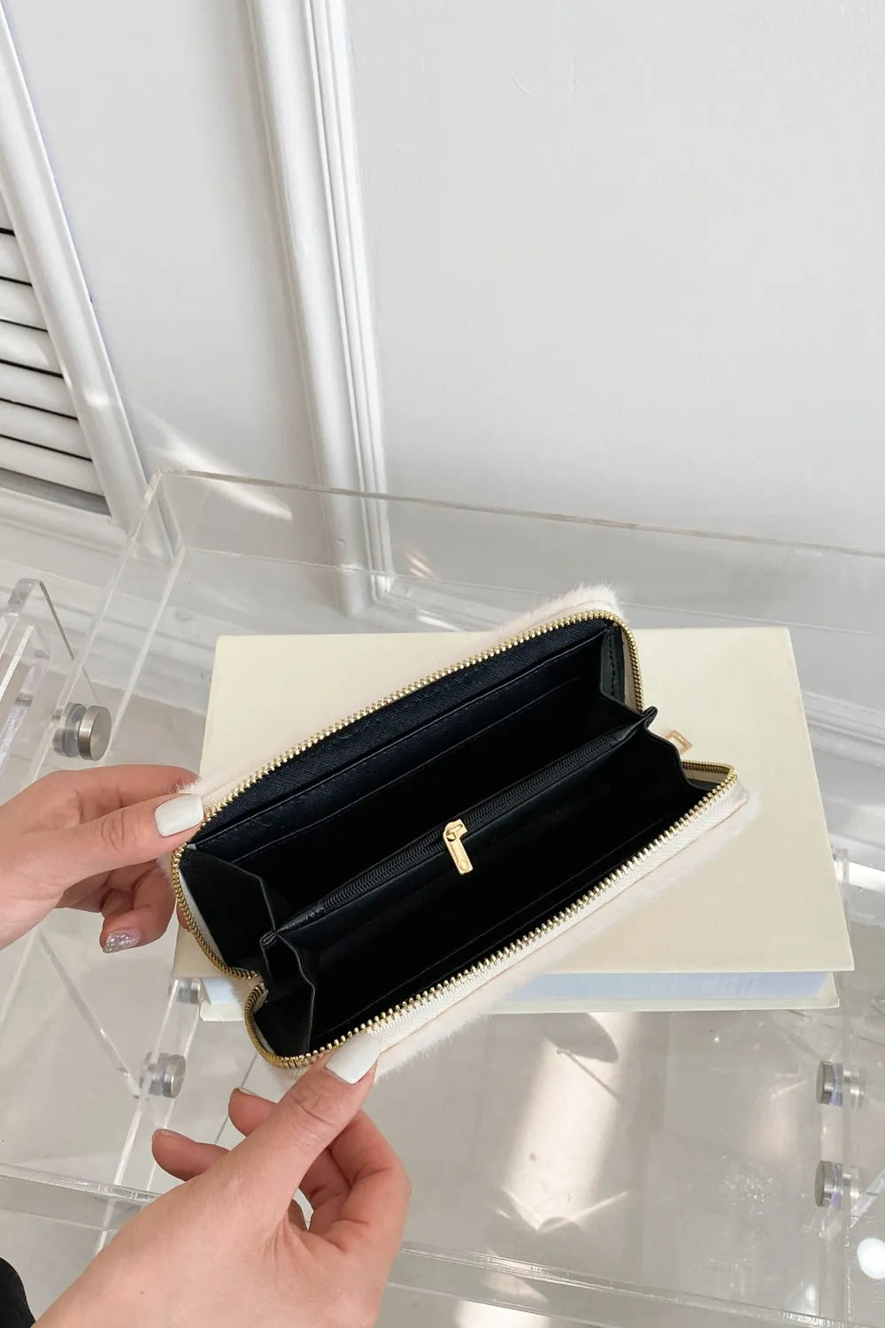 Solid Color Fluff Rectangle Wallet - LaTezza Online Shop