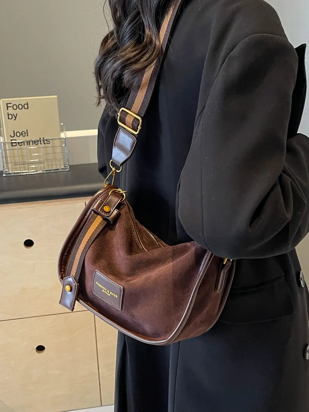 Suede Adjustable Strap Shoulder Bag - LaTezza Online Shop