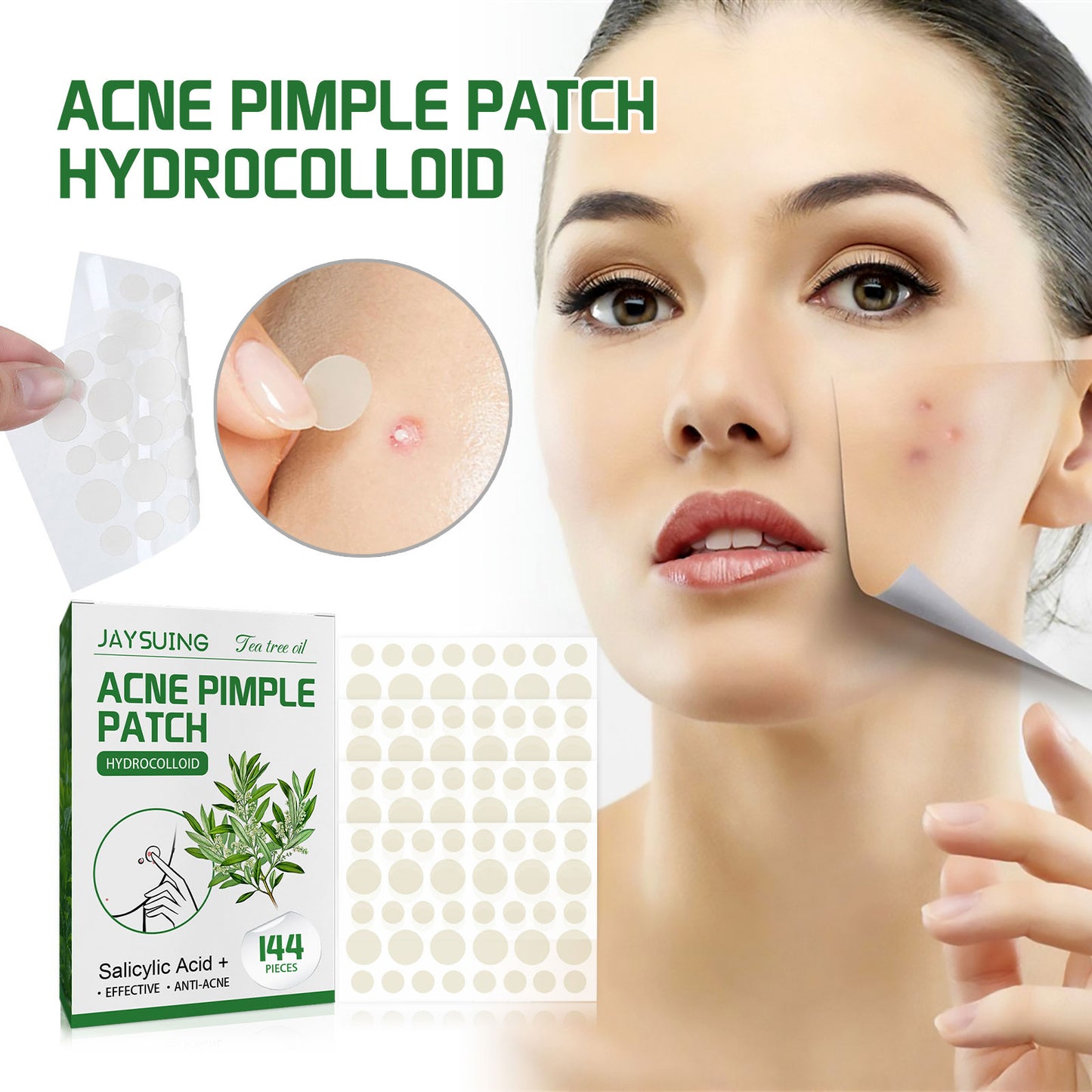 Jaysuing Waterproof Invisible Acne Patch Lighten Acne Acne Print Moisturizing Repair Clear Patch - LaTezza Online Shop