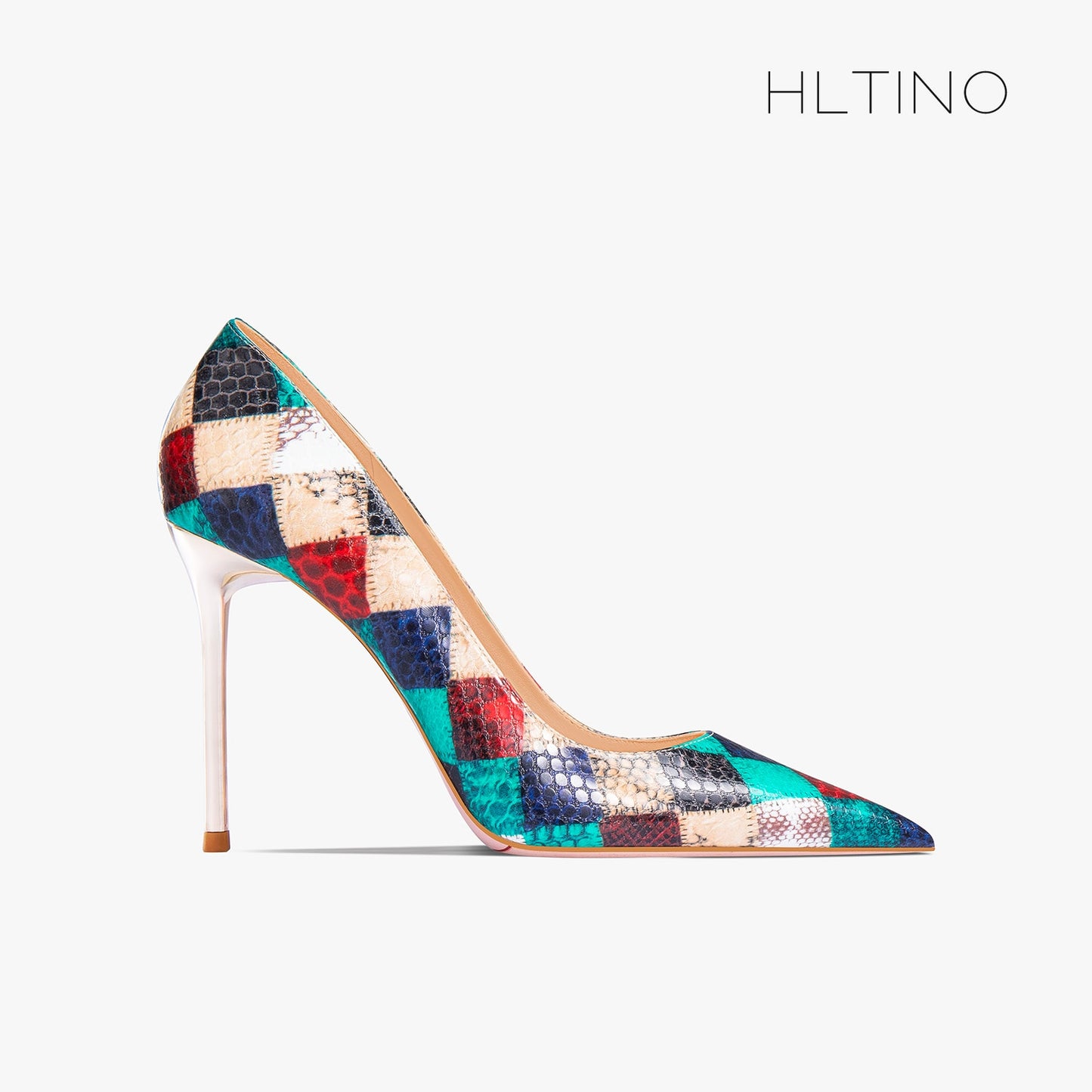 Pumps Red Plaid Snake Pattern Pointed Toe High Heel Shoes Women's Thin Heels Sexy French Large Lacquer Shoes - LaTezza Online Shop