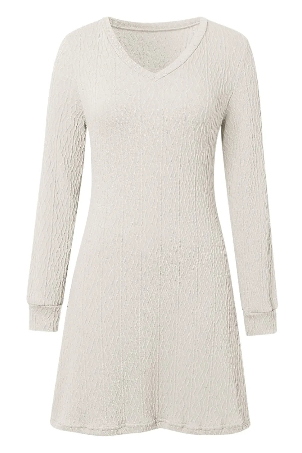 Solid color texture long sleeved elegant French dress women's dress - LaTezza Online Shop