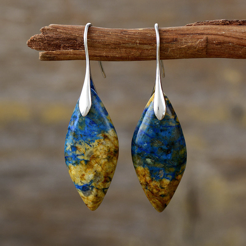 New Bohemian Emperor Stone Leaf Pendant Earrings and Accessories - LaTezza Online Shop