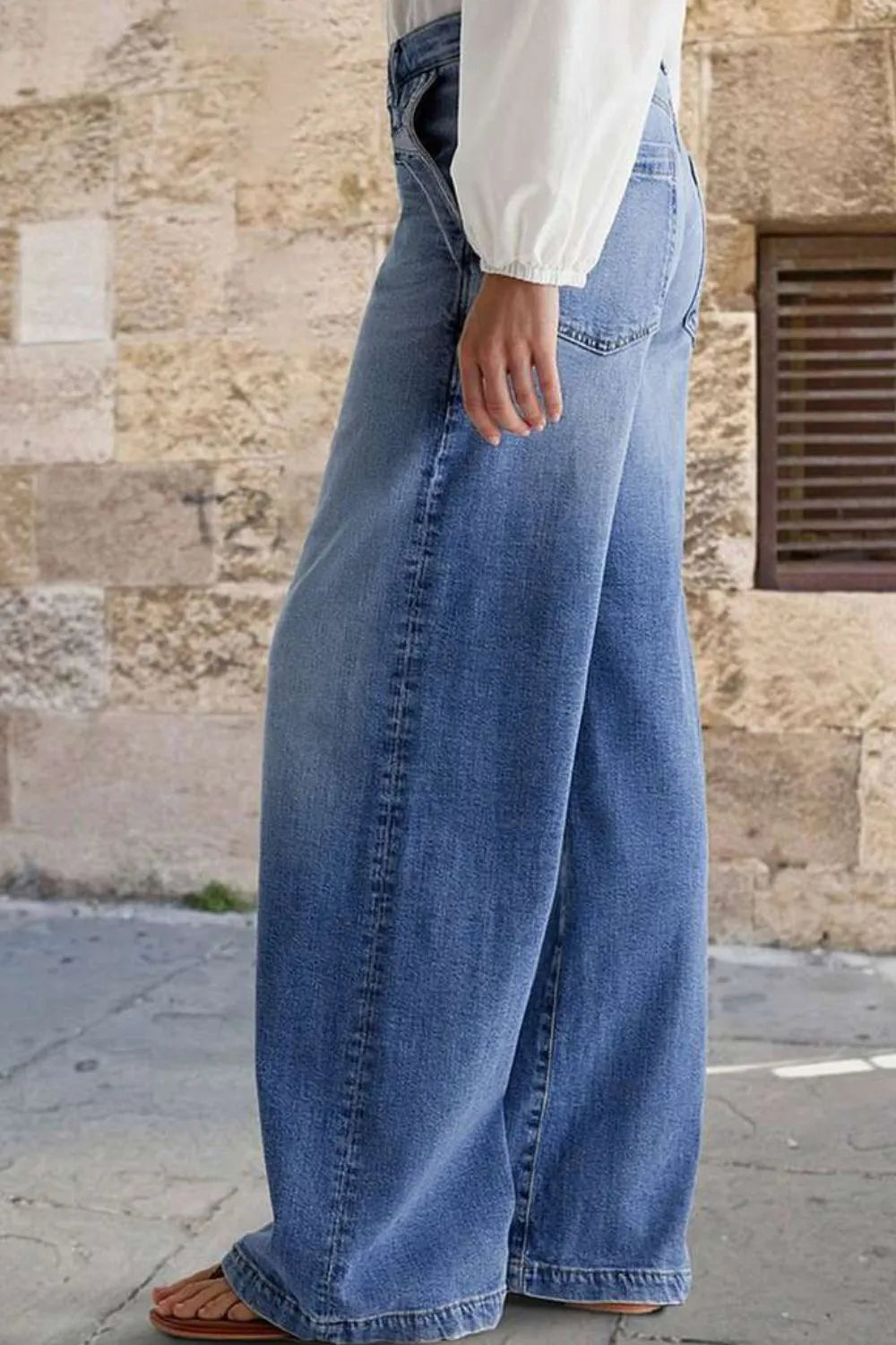 Pocketed Embroidered Straight Leg Jeans - LaTezza Online Shop