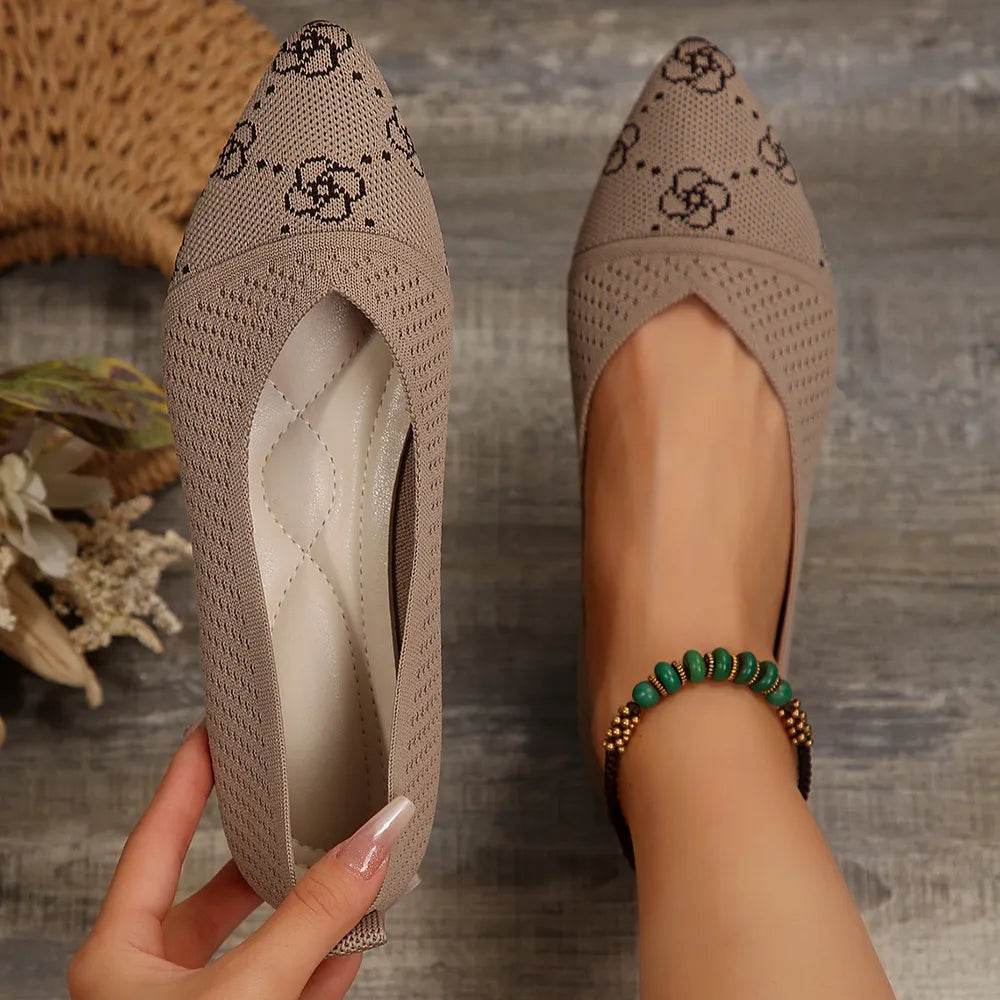 Flat Shoes Point Toe Mesh Slip-Ons - LaTezza Online Shop