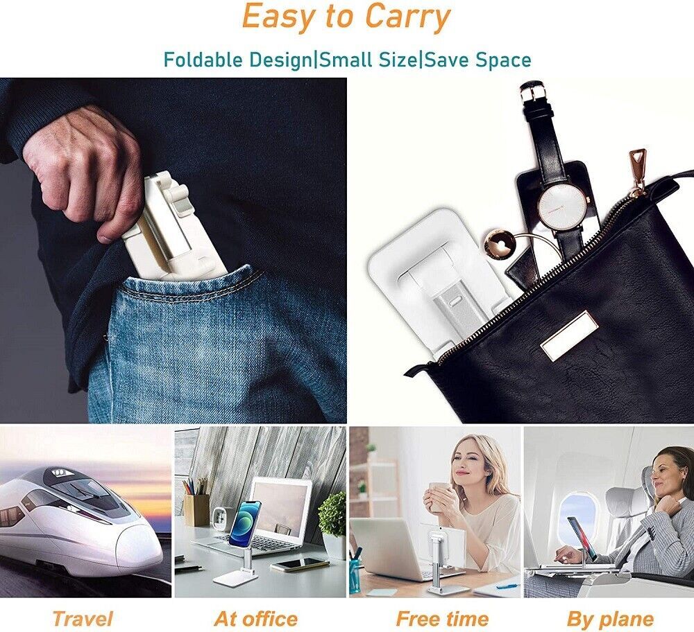 Cell Phone Stand Desktop Holder Tablet Stand Mount Mobile Phone Desktop Tablet Holder Table Cell Foldable Extend Support Desk Mobile Phone Holder Stand - LaTezza Online Shop