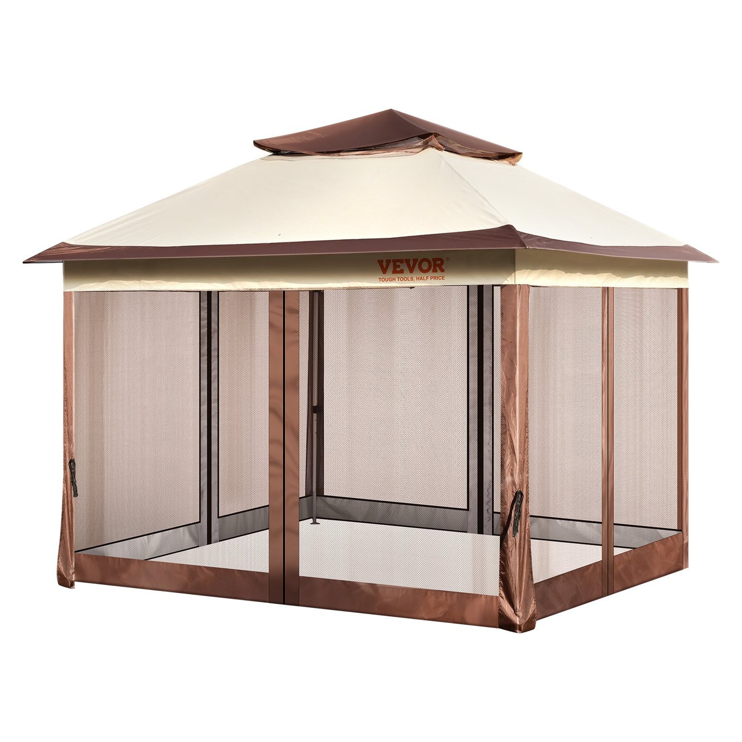 VEVOR Patio Gazebo, 11 X 11 FT Pop Up Gazebo For 8-10 Person, With Mosquito Netting, Metal Frame, And PU Coated 250D Oxford Cloth, Outdoor Canopy Shelter For Patio, Backyard, Lawn, Garden, De - LaTezza Online Shop