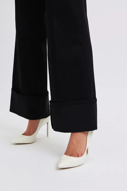 Judy Blue Full Size High Waist Reto Wide Leg W/ Cuff Plus Size - LaTezza Online Shop