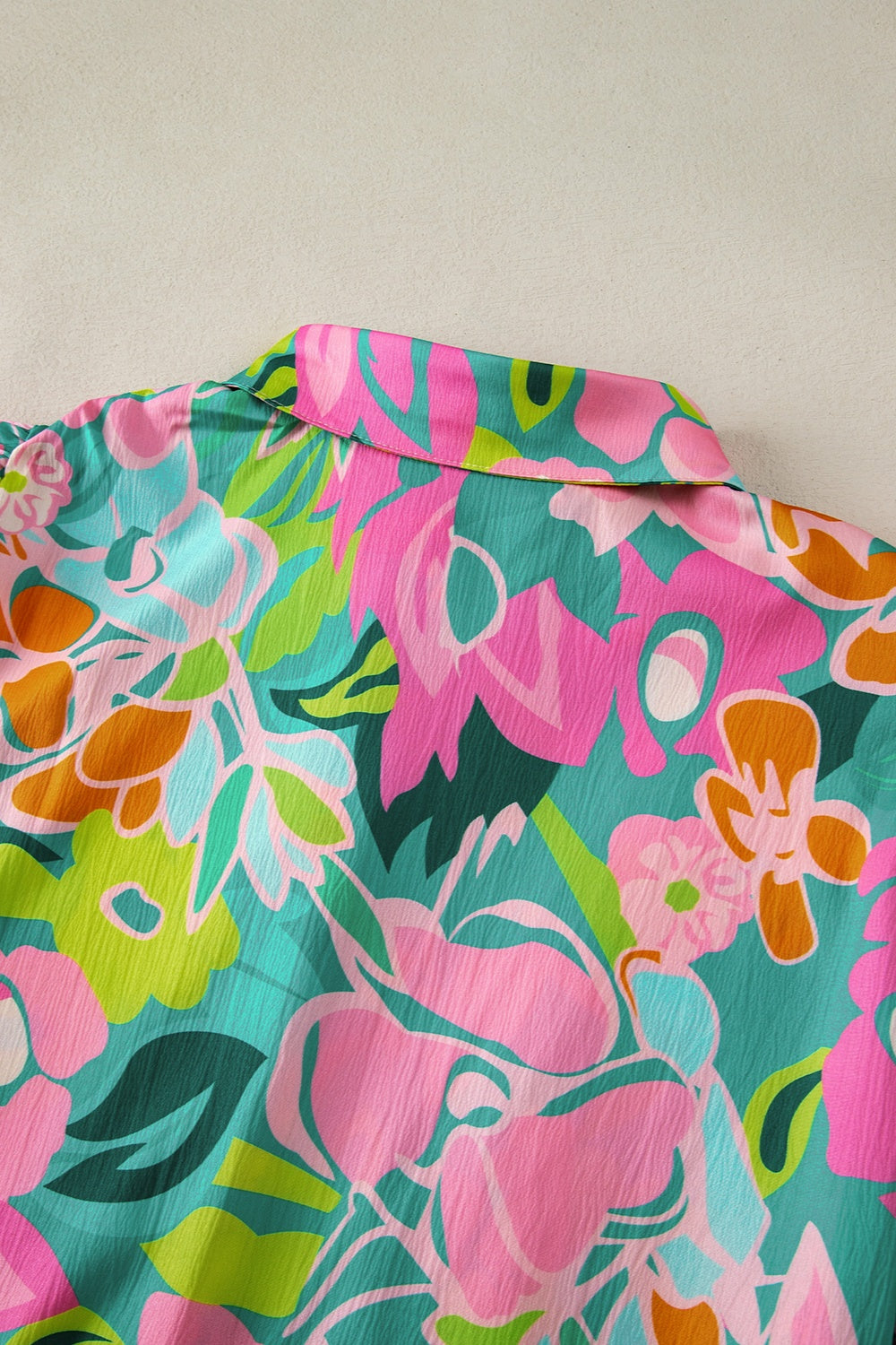 Printed Collared Neck Puff Sleeve Mini Dress - LaTezza Online Shop