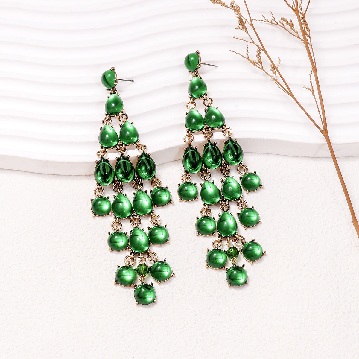 Alloy & Rhinestone Teardrop Earrings - LaTezza Online Shop