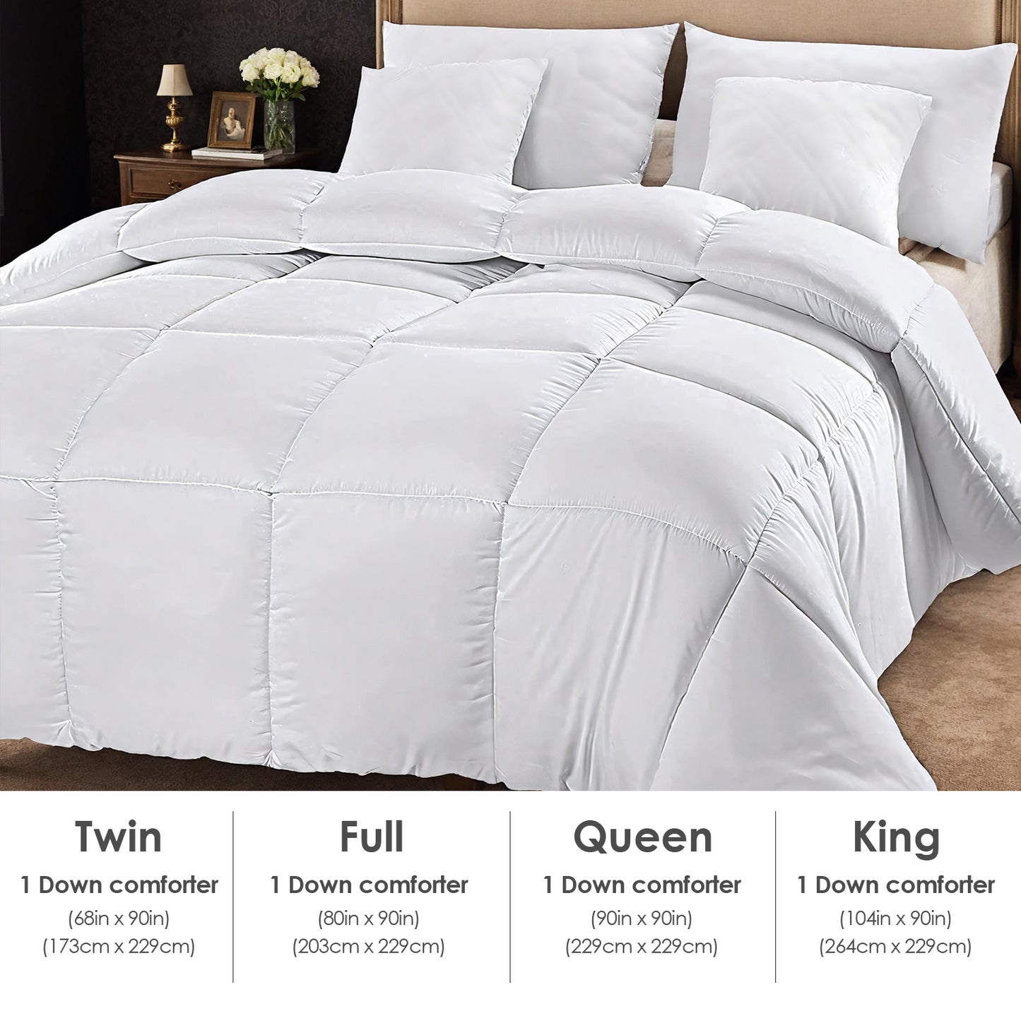 All-polyester Brushed Single Quilt Core Lattice Quilting With Microfiber Filling, Suitable For All Seasons, Down Quilt Alternative, Breathable And Warm, White Plaid, OKO-100 Certified, CPC - LaTezza Online Shop