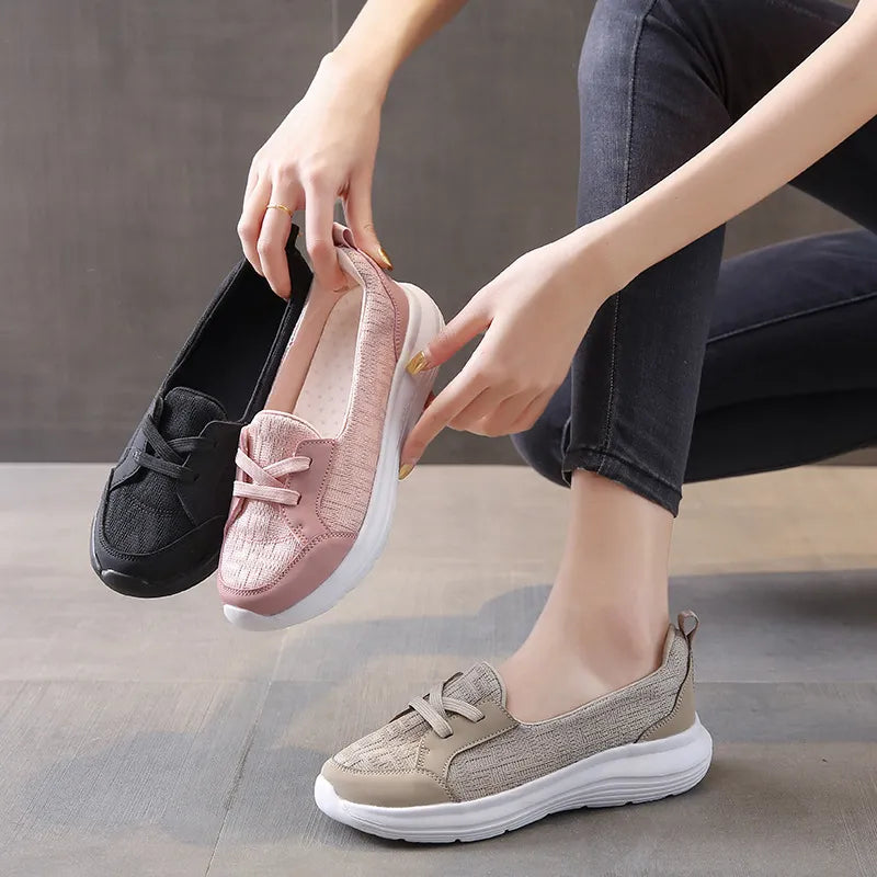 Round Toe Lace Up Sneakers - LaTezza Online Shop