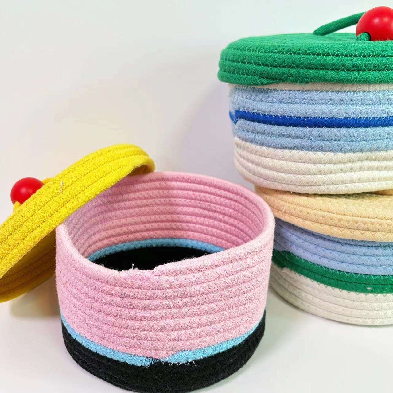 Home Cotton Weaving Storage Basket Ins Wind Vegetable Toy Storage Basket Living Room Miscellaneous Display Underwear Storage Basket - LaTezza Online Shop