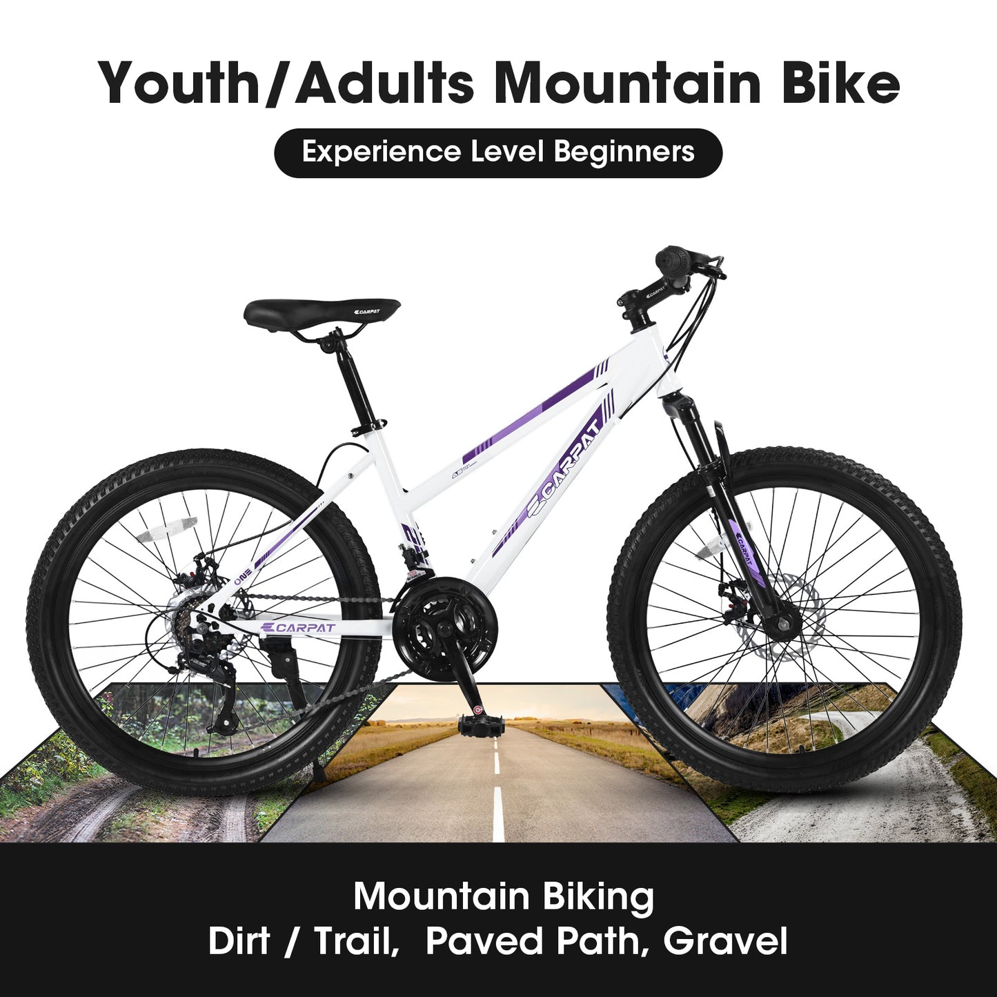 24 Inch Mountain Bike Shimano 21 Speeds With Dual Disc Brakes And 100mm Front Suspension - LaTezza Online Shop