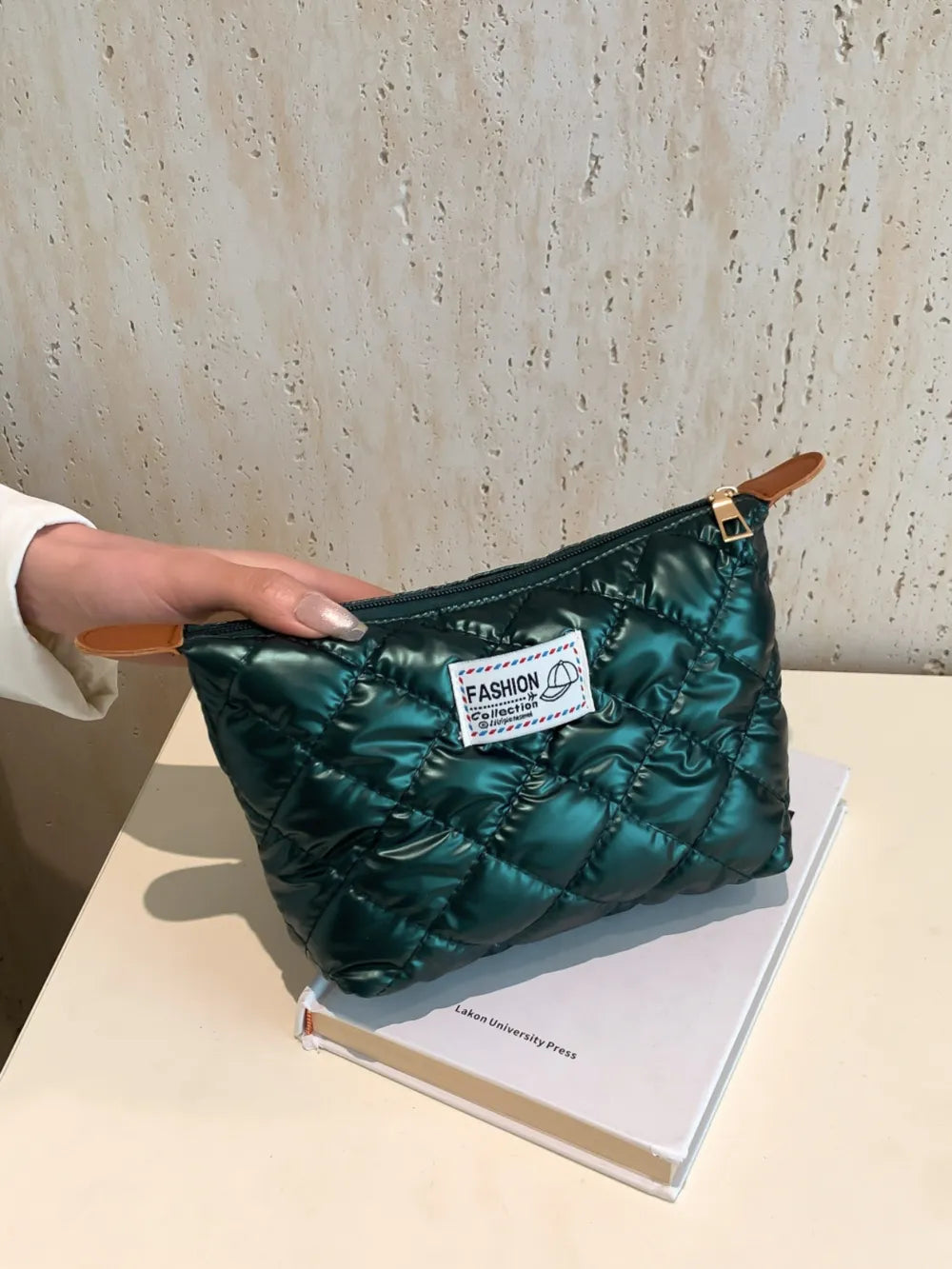 Solid Quilted Clutch with Zipper - LaTezza Online Shop
