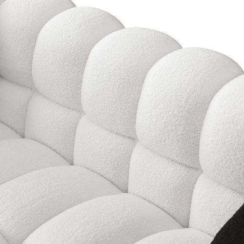62.2length ,35.83 Deepth ,human Body Structure For USA People, Marshmallow Sofa,boucle Sofa ,White Color, 2 Seater - LaTezza Online Shop