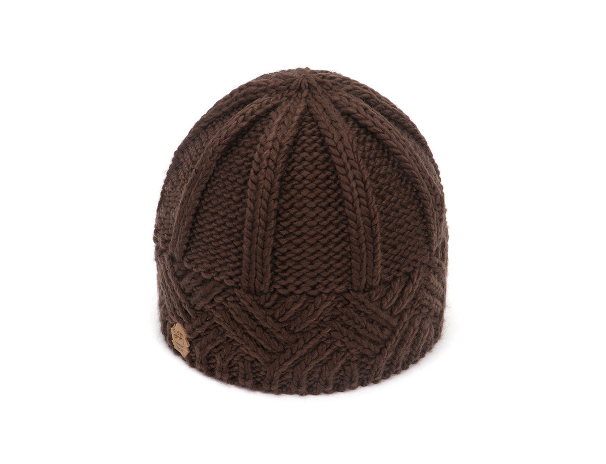 European and American retro style diamond grid coarse needle knitted hat for men and women, fashionable autumn and winter knitted hat - LaTezza Online Shop