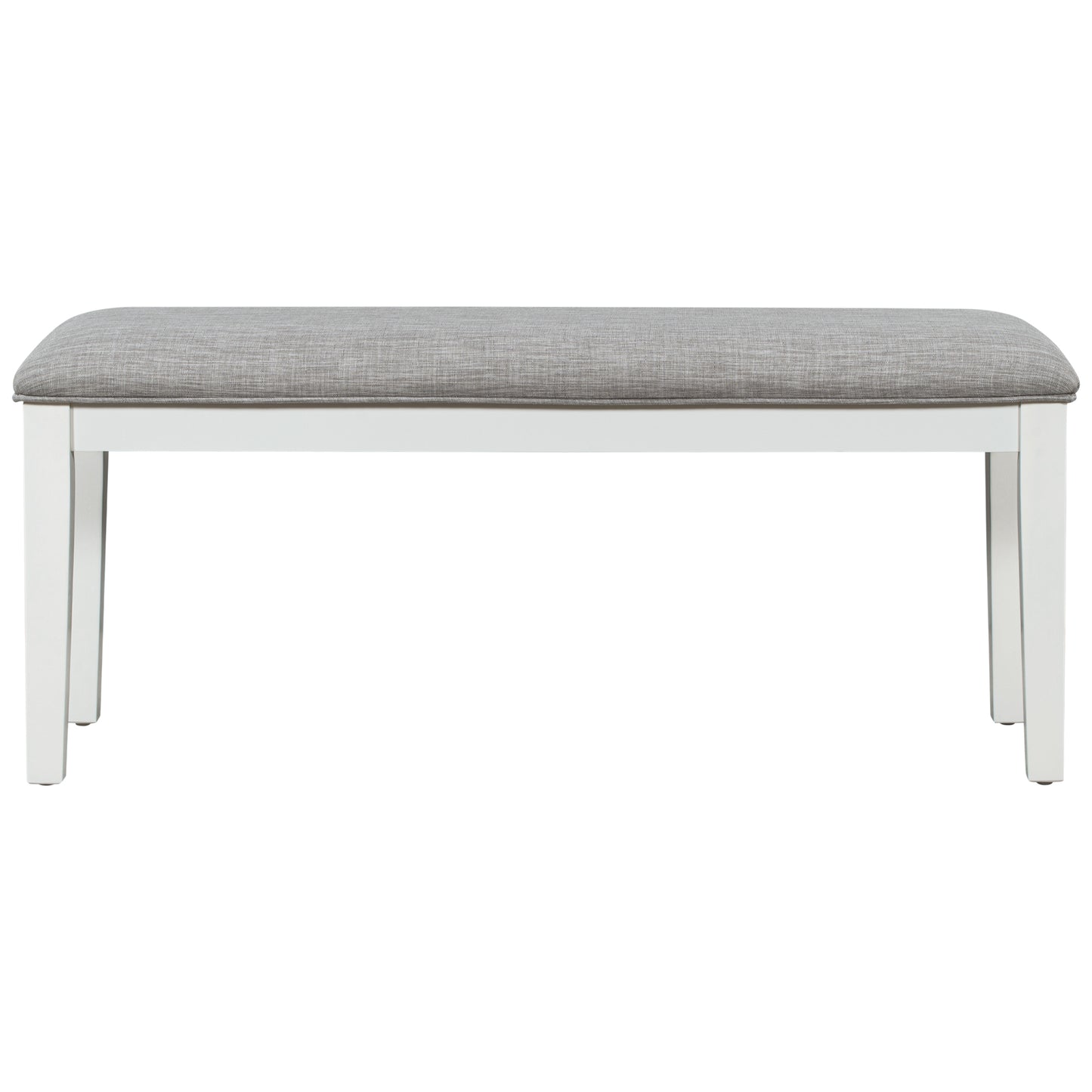 TREXM Classic and Traditional Style 6 - Piece Dining Set, Includes Dining Table 4 Upholstered Chairs & Bench (White+Gray) - LaTezza Online Shop