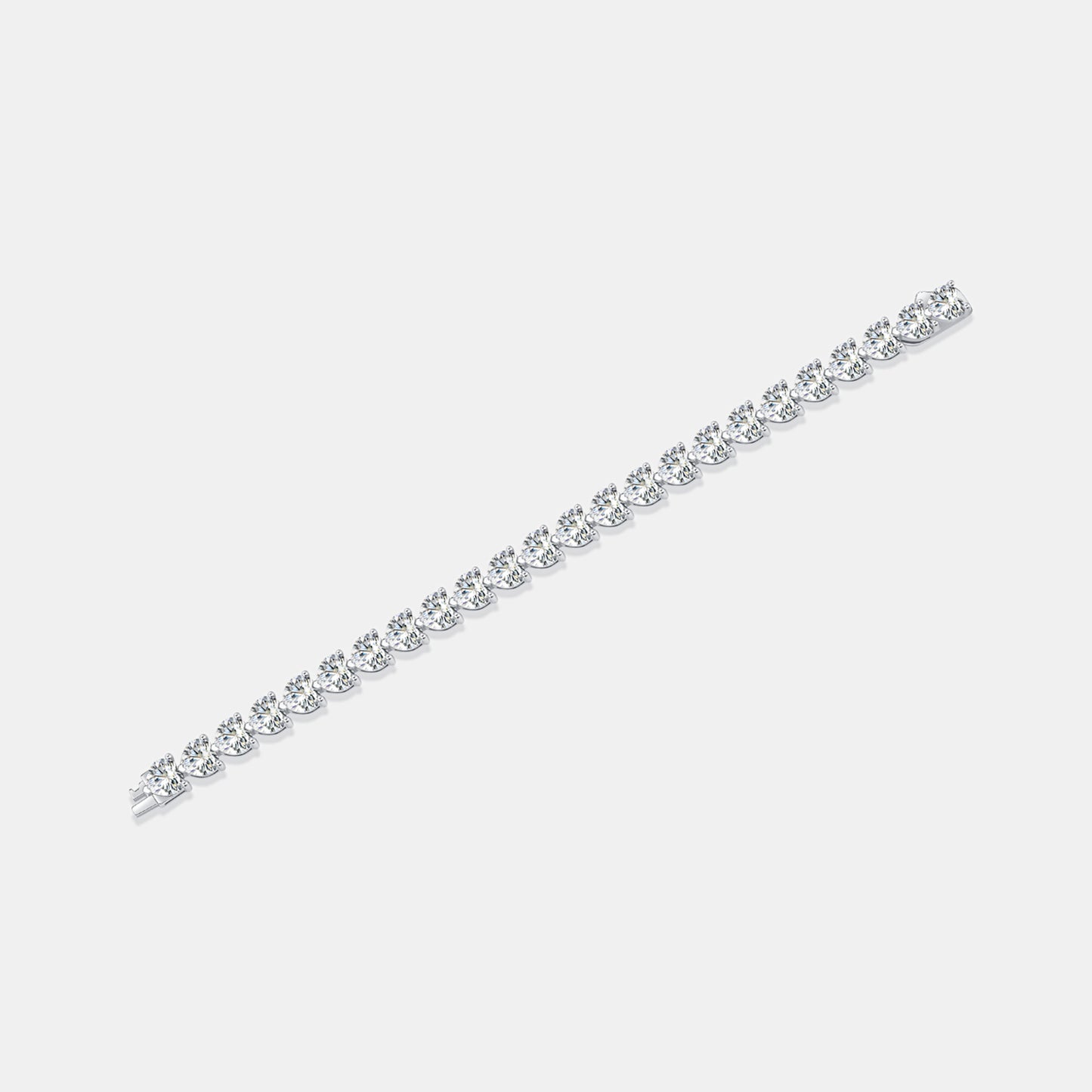 24 Carat Moissanite 925 S.S. Heart Bracelet - LaTezza Online Shop