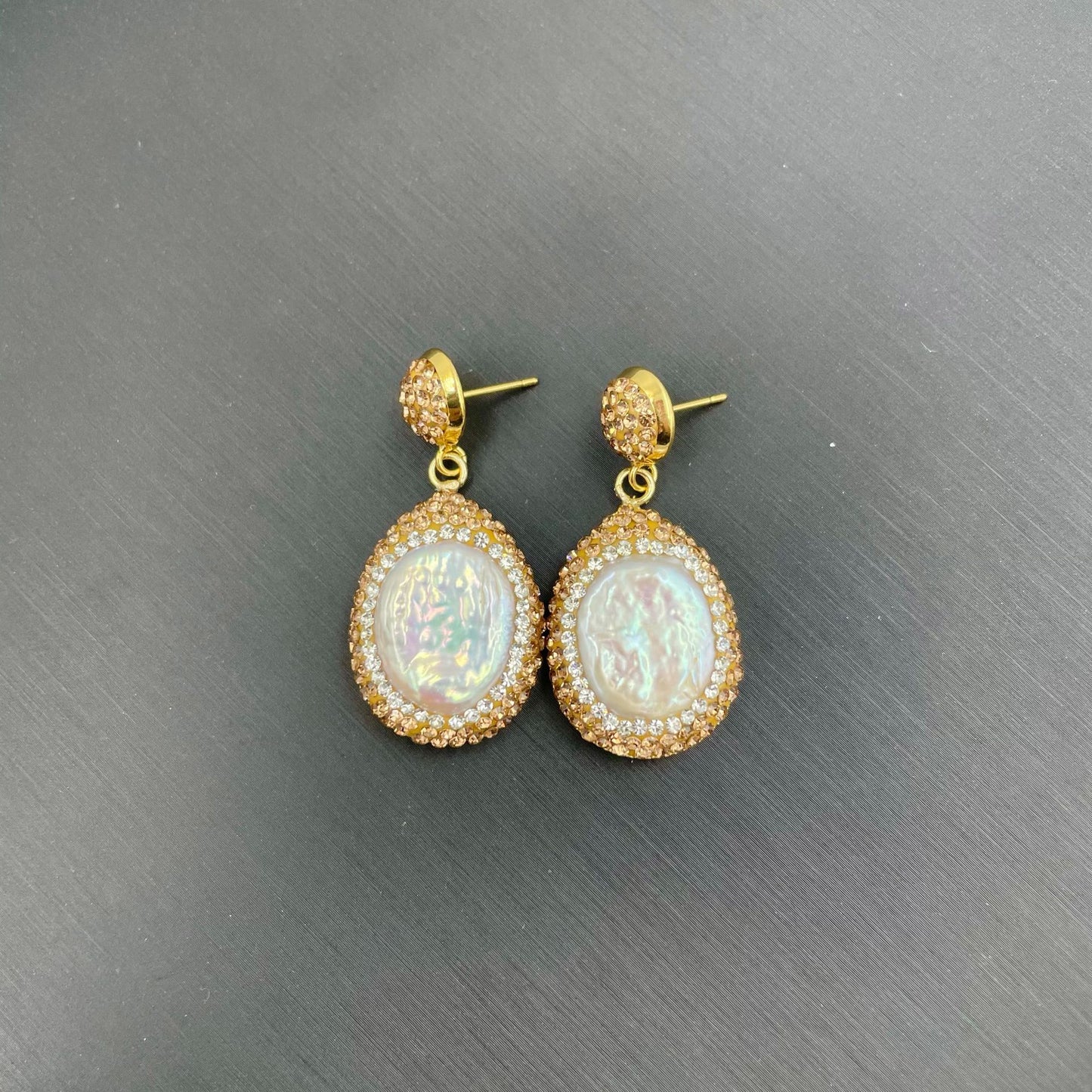 Baroque shaped pearl earrings luxury dangle jewelry - LaTezza Online Shop
