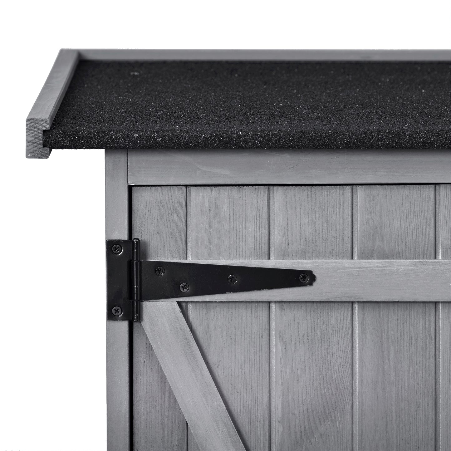 Outdoor 5.3ft Hx4.6ft L Wood Storage Shed Tool Organizer,Garden Shed, Storage Cabinet with Waterproof Asphalt Roof Gray - LaTezza Online Shop