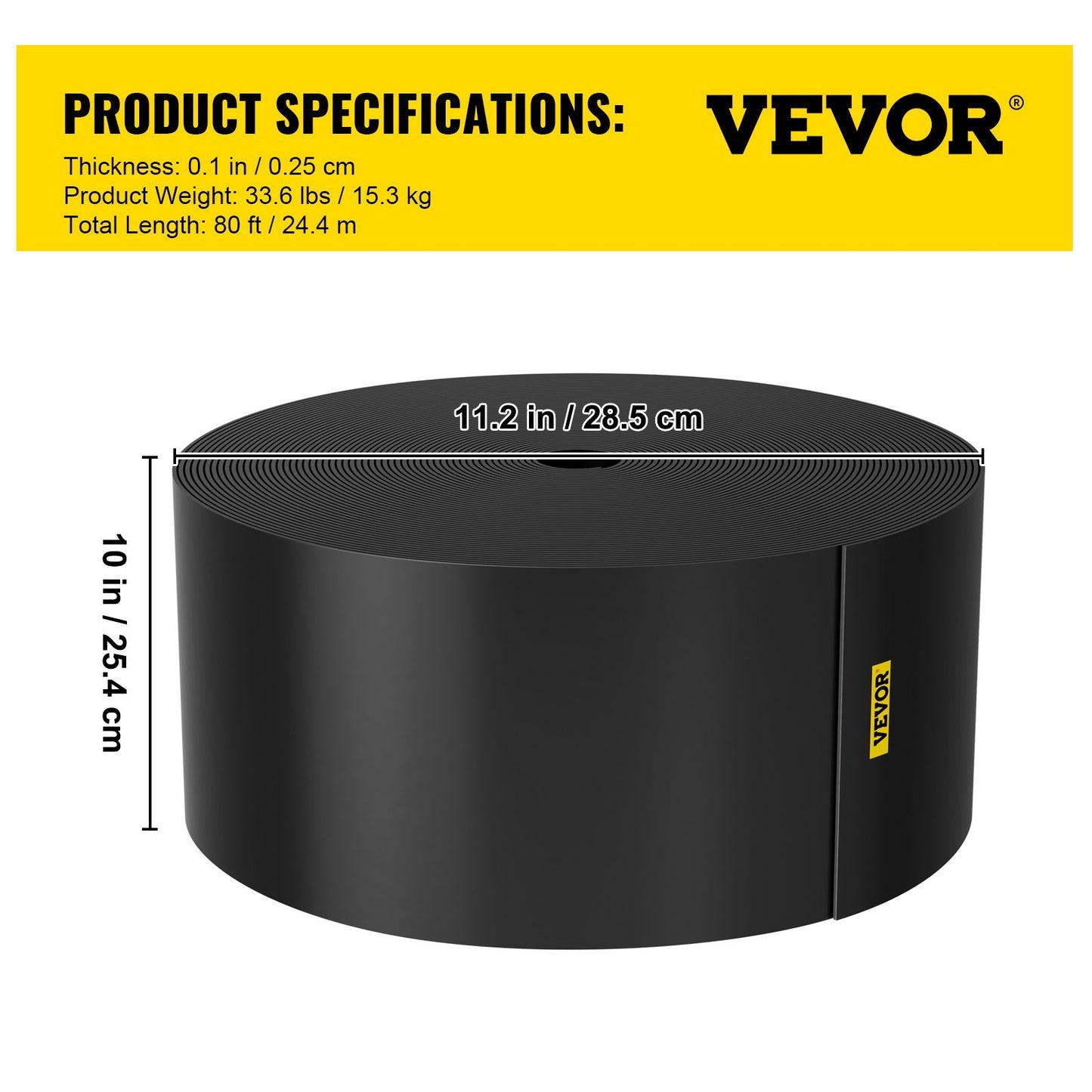 VEVOR Landscape Edging, 10 Inch Depth 80 Ft Total Length, Recycled HDPE Coiled Terrace Board, Flexible Bender Border For Landscaping, Lawn, Garden, Yard, Against Invading Weeds, Black - LaTezza Online Shop