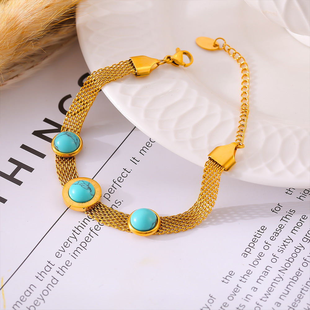 Turquoise Titanium Steel Bracelet - LaTezza Online Shop