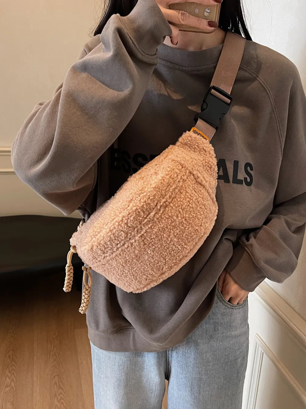 Sherpa Crossbody Bag with Adjustable Strap - LaTezza Online Shop