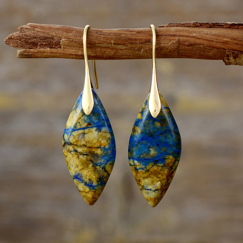 New Bohemian Emperor Stone Leaf Pendant Earrings and Accessories - LaTezza Online Shop