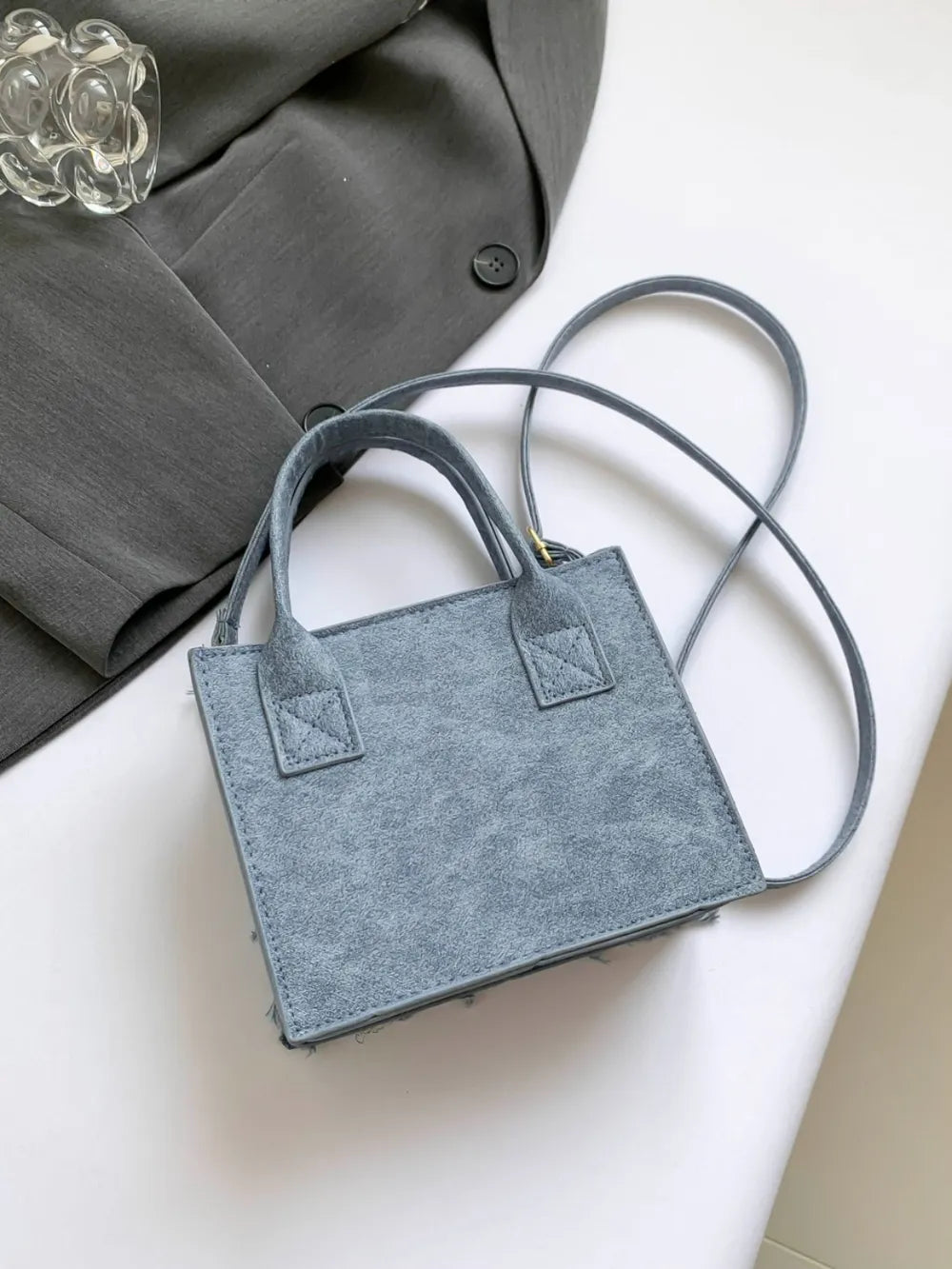 Raw Edge Plaid Shoulder Bag - LaTezza Online Shop