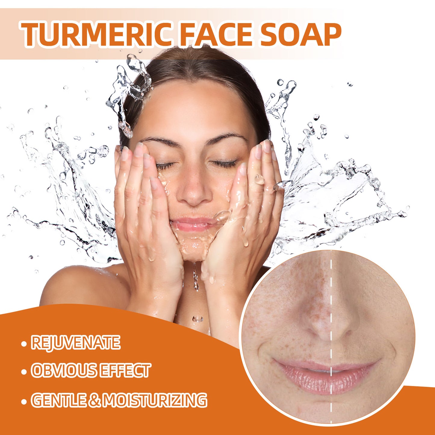 West&Month Turmeric Face Soap, Face Repair Gentle Cleansing, Fade Spots And Smooth Fine Lines Cleaner Soap - LaTezza Online Shop