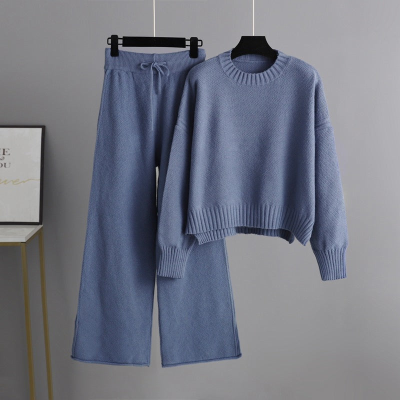 High- Low Turtleneck Long Sleeve Top and Pants Sweater Set - LaTezza Online Shop