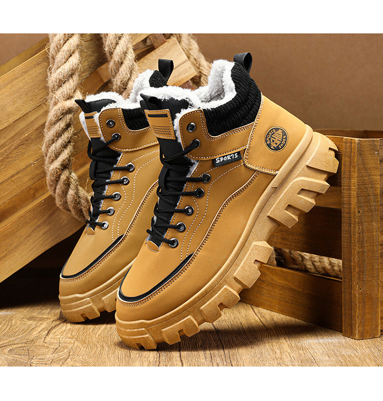 Men's winter suede high top Martin boo workwear versatile thick sole - LaTezza Online Shop