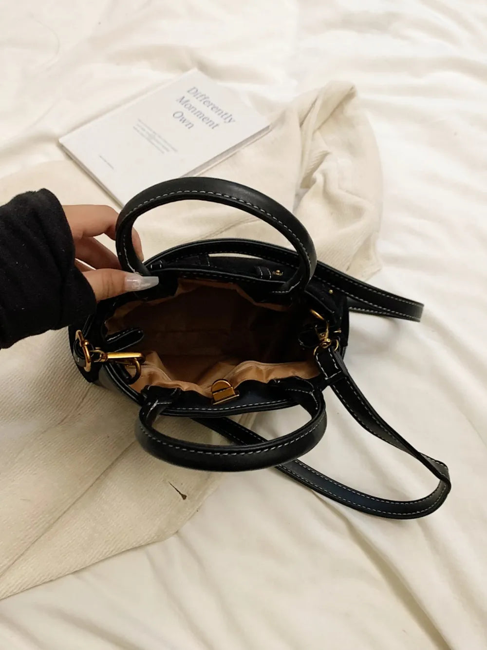 Suede Adjustable Strap Double-Use Handbag - LaTezza Online Shop