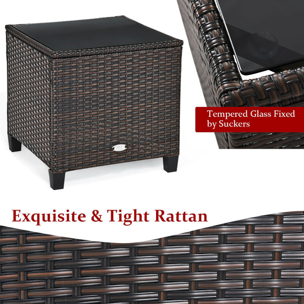 3 Pieces Rattan Patio Furniture Set With Washable Cushion - LaTezza Online Shop