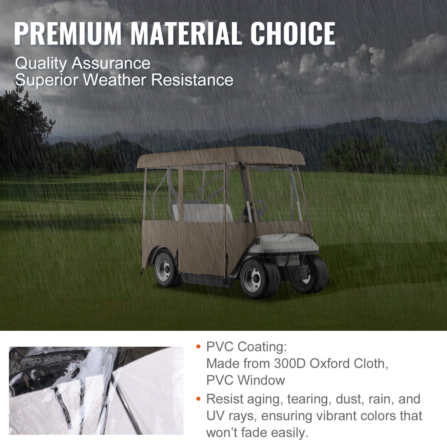 VEVOR Golf Cart Enclosure Cover 4 Sided Fairway Deluxe 300D Waterproof With Transparent Windows - LaTezza Online Shop