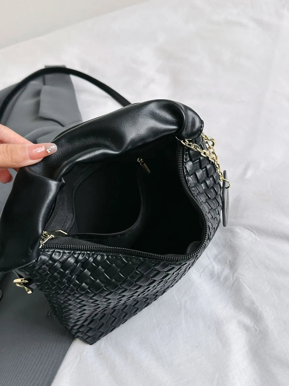 PU Leather Woven Crossbody Bag - LaTezza Online Shop