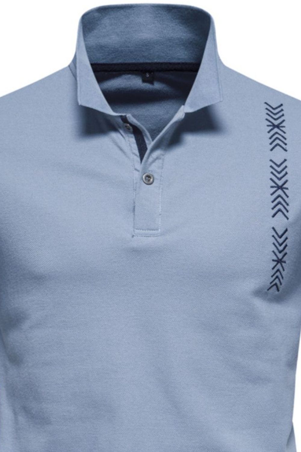 Men's Collared Neck Geometric Embroidered Polo Shirt - LaTezza Online Shop