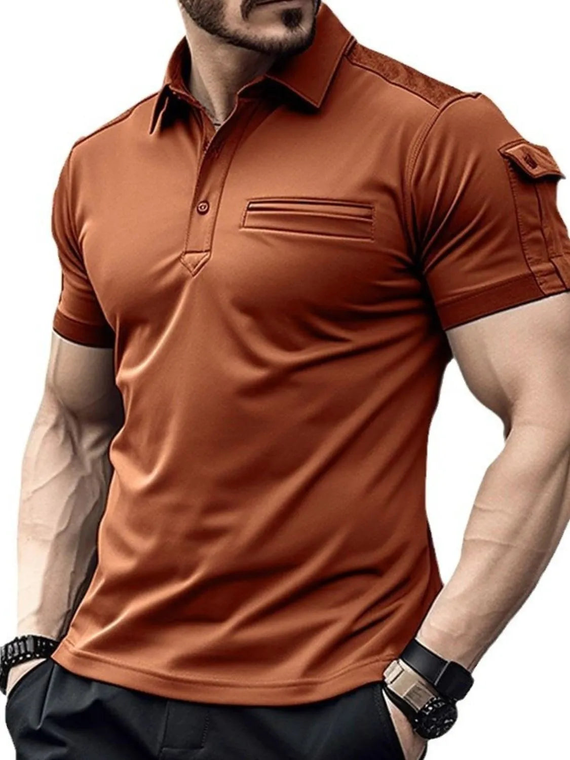 Men's Full Size Collared Neck Short Sleeve Polo Shirt - LaTezza Online Shop
