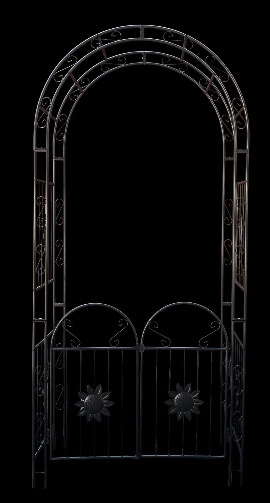 Metal Garden Arch With Doors, Arbor Trellis For Climbing Plants, Outdoor Wedding - LaTezza Online Shop
