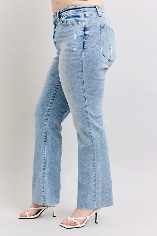 Jeans Judy Blue Full Size Mid Rise Light Wash Dad Jeans Plus Size - LaTezza Online Shop