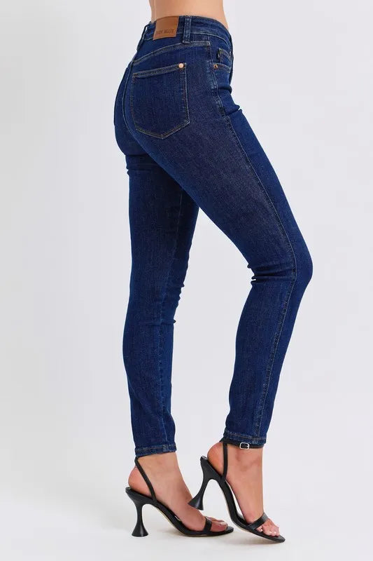 Skinny Jeans Judy Blue Full Size Mid Rise Tummy Control Classic Skinny Jeans Plus Size - LaTezza Online Shop