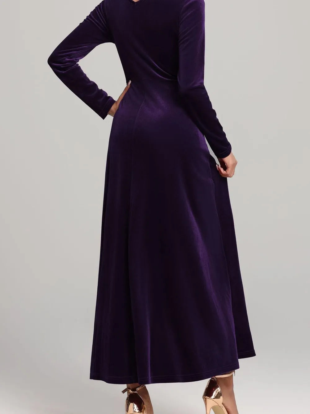 Square Neck Long Sleeve Velvet Dress - LaTezza Online Shop
