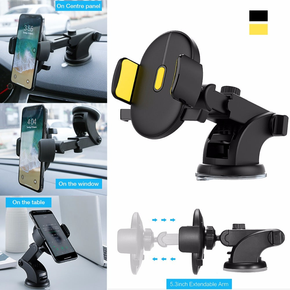 Car Phone Holder Long Rod Telescopic Car Dashboard Suction Cup Type - LaTezza Online Shop
