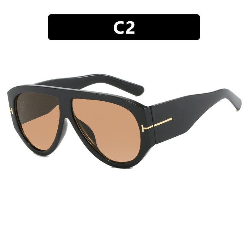 T-shaped large frame sunglasses