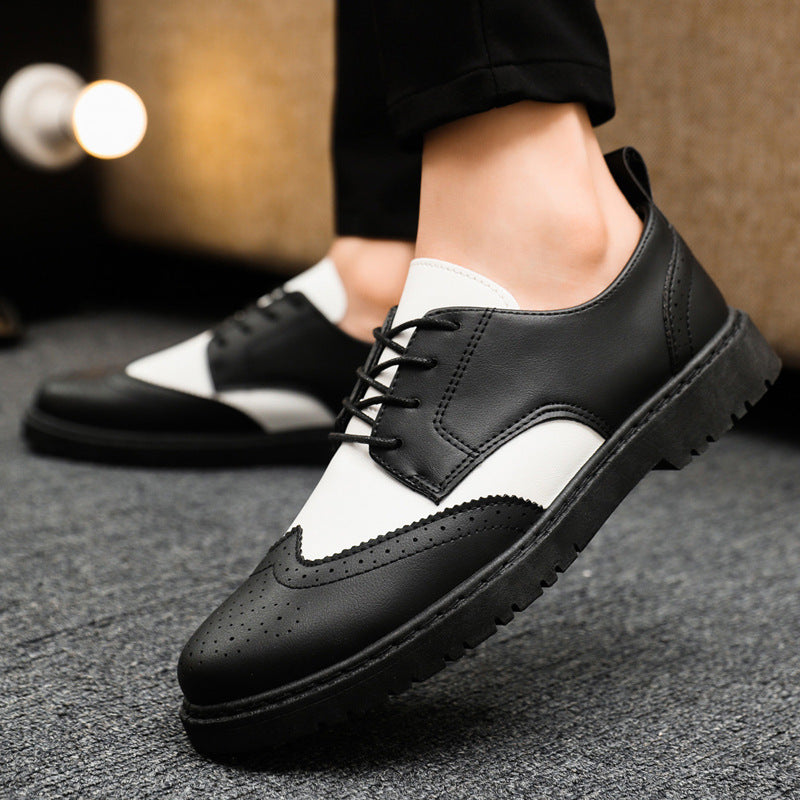 Anti slip Young Black Middle aged Dad High end Wear resistant British Style Casual Men's Formal Leather Shoes Autumn Edition - LaTezza Online Shop