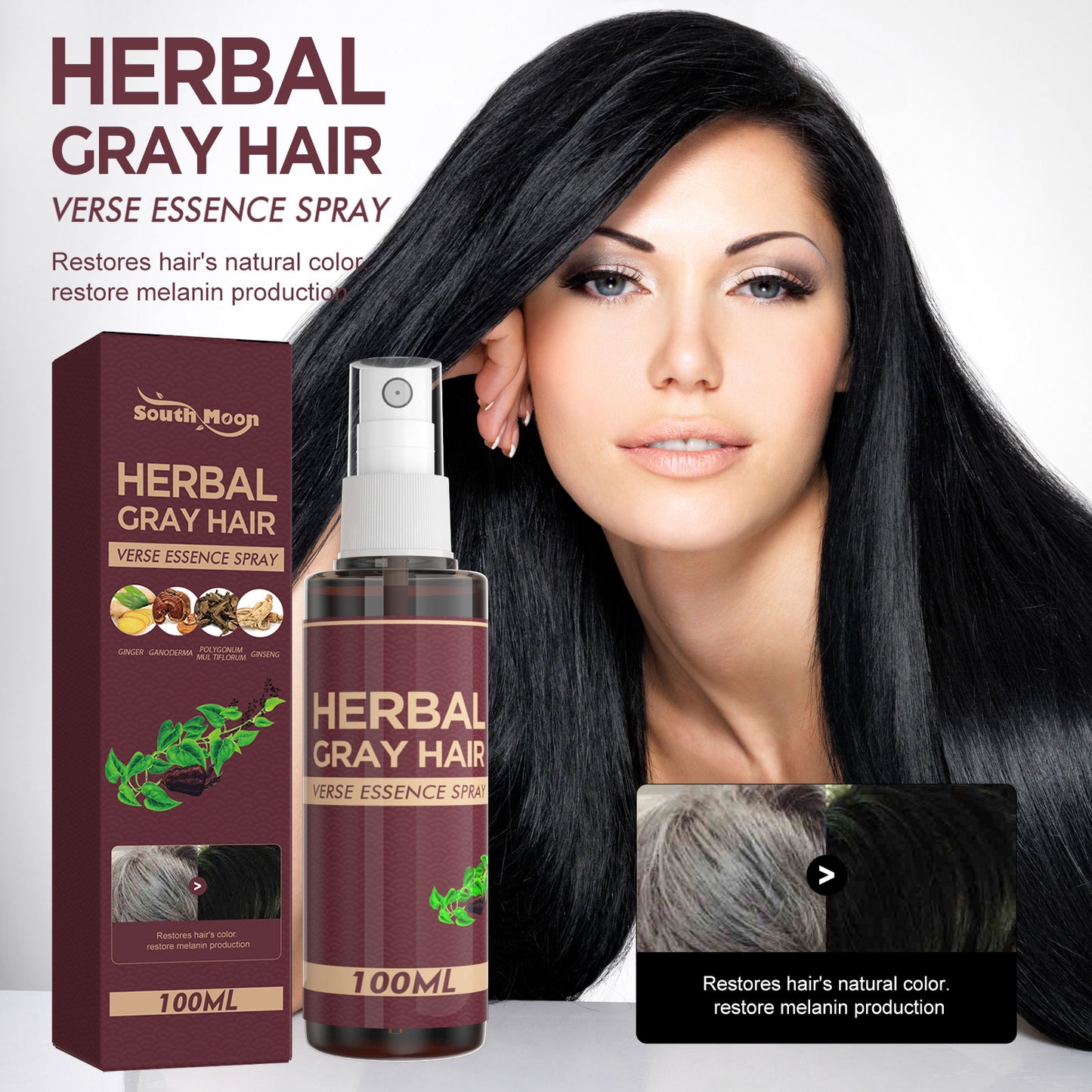 South Moon Herbal Black Hair Liquid Polygonum Multiflorum Herb Essence Moisturizing Black Hair Conditioner - LaTezza Online Shop
