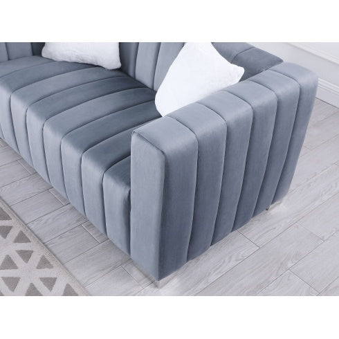 A Modern Channel Sofa Take On A Traditional Chesterfield,Black Color,3 Seater - LaTezza Online Shop