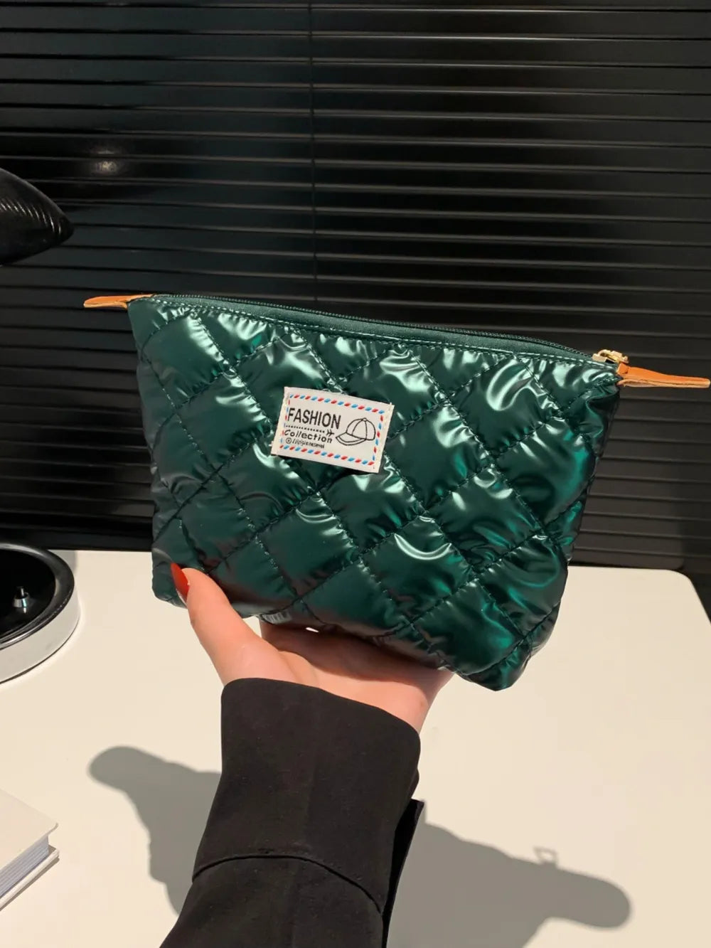 Solid Quilted Clutch with Zipper - LaTezza Online Shop
